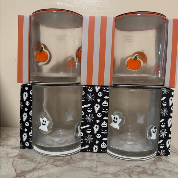 Halloween Pumpkin and Ghost Glass Set - Picture 1 of 6